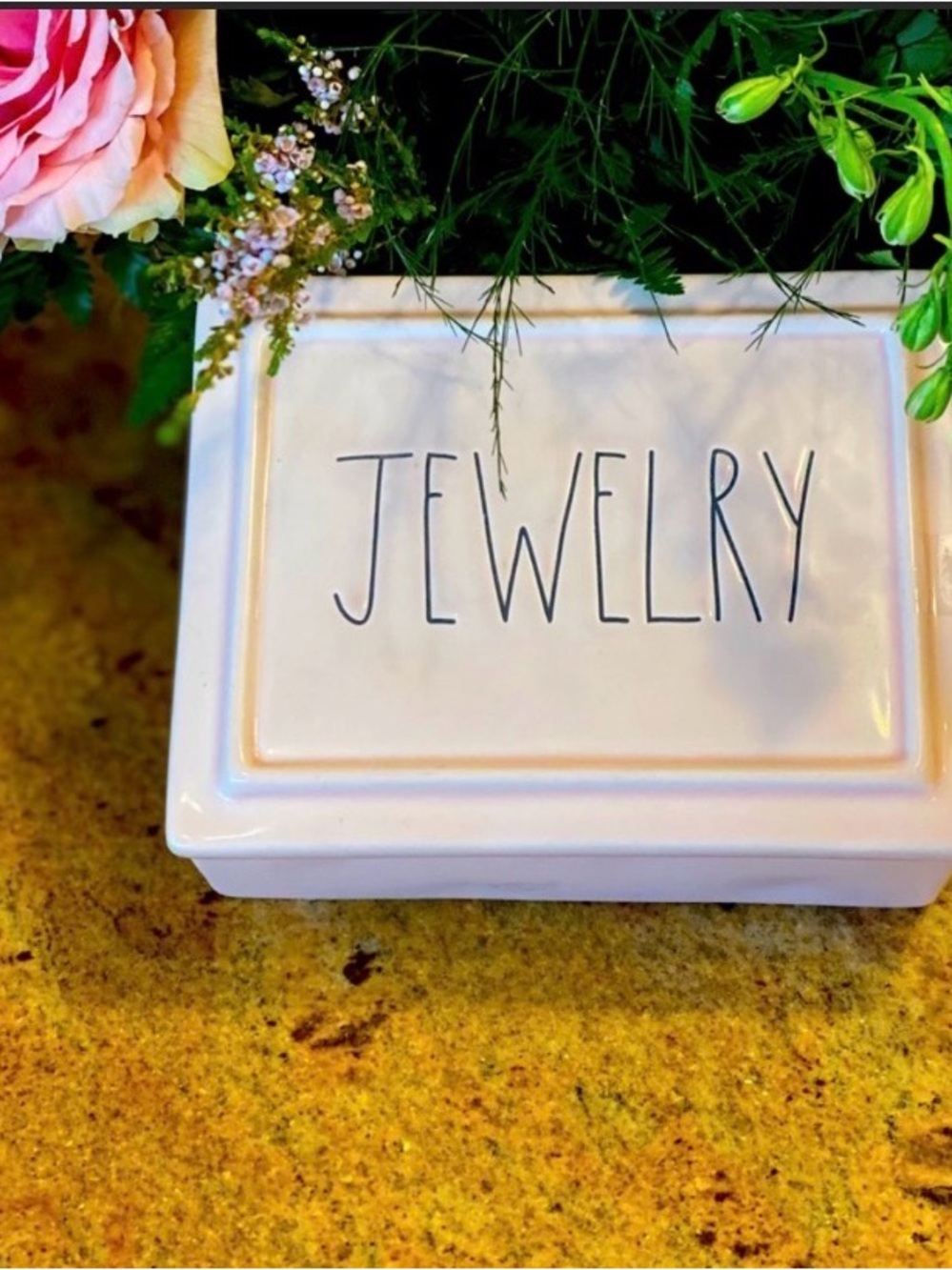 Rae Dunn Light Pink Ceramic Jewelry Box - Elegant Women's Jewelry Storage